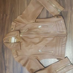 Michael Kors faux leather coat jacket small brown Woman Small